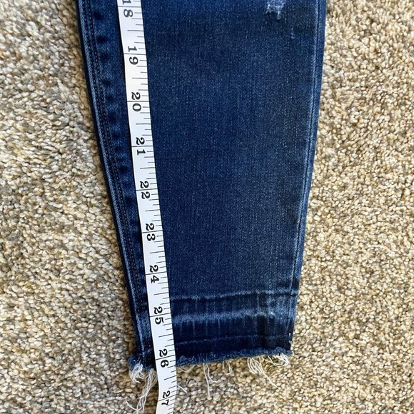 SPANX Distressed Ankle Skinny Jeans in Medium Wash - Picture 3 of 10